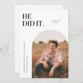 彼が白いアーチ卒業発表をした 招待状 (正面/裏面)