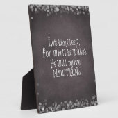 彼が眠って、彼は山々を移動するベビー引用文 フォトプラーク (側面)