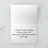 彼が祝上昇しているイースター シーズンカード (内部)