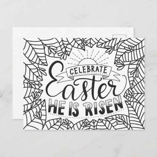 彼が祝上昇しているイースター ポストカード (正面/裏面)
