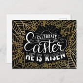 彼が祝上昇しているイースター ポストカード (正面/裏面)