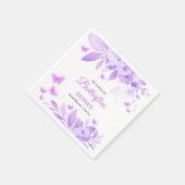彼が私に蝶々のような気持ちをさせる パープルの結婚式前お披露目会 スタンダードカクテルナプキン (角)