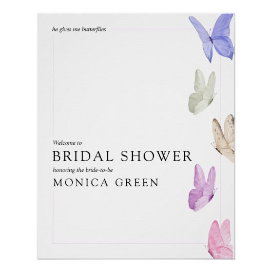 彼が私に蝶々のウェルカムサインをくれる ポスター (正面)