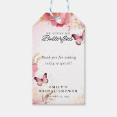 彼が私に蝶々を与える ブライダルシャワー ギフトタグ (正面)
