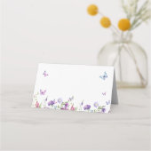 彼が私に蝶々を与える 花のブライズシャワー プレイスカード (裏面)