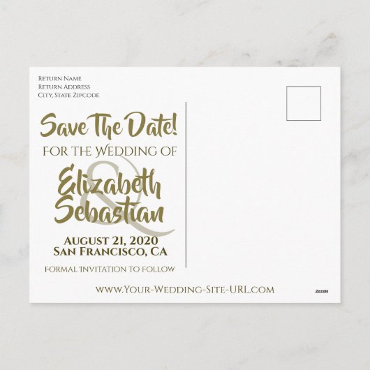 彼が私のハート結婚式を盗んだ日付はがきを保存 シーズンポストカード (裏面)