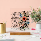 彼が私の魂のフローラを回復する アクリルサイン (ウェディング)