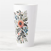 彼が私の魂のフローラを回復する カフェラテマグ (正面)