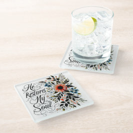 彼が私の魂のフローラを回復する ガラスコースター