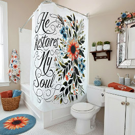 彼が私の魂のフローラを回復する シャワーカーテン