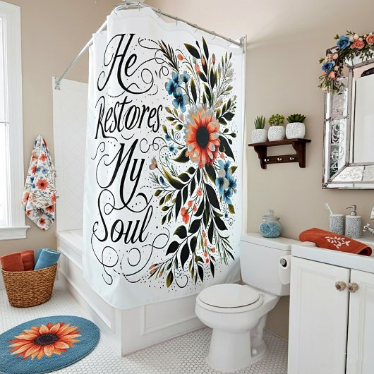 彼が私の魂のフローラを回復する シャワーカーテン