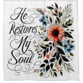 彼が私の魂のフローラを回復する シャワーカーテン (正面)