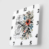 彼が私の魂のフローラを回復する スクエア壁時計 (傾斜)