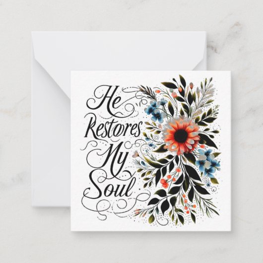 彼が私の魂のフローラを回復する ノートカード (正面)