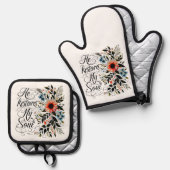 彼が私の魂のフローラを回復する 鍋つかみ&鍋敷きセット (正面/裏面)