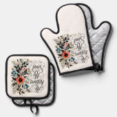 彼が私の魂のフローラを回復する 鍋つかみ&鍋敷きセット (正面/裏面)