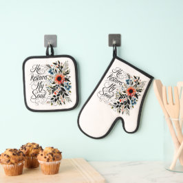 彼が私の魂のフローラを回復する 鍋つかみ&鍋敷きセット