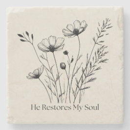 彼が私の魂のミニマルデザインを回復 ストーンコースター