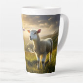 彼が私の魂の子羊を修復する カフェラテマグ (右アングル)