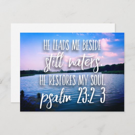 彼が私の魂の聖書の聖句を復元する水 ポストカード (正面/裏面)