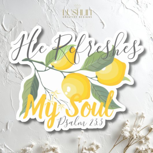 彼が私の魂をリフレッシュPsalm 23:3ステッカー シール