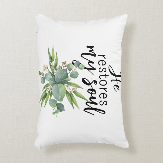 彼が私の魂を回復する アクセントクッション (正面(垂直))