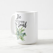 彼が私の魂を回復する コーヒーマグカップ (正面左)