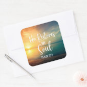 彼が私の魂を回復する スクエアシール (封筒)