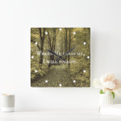 彼が私を導くところキリスト教の引用文 スクエア壁時計 (ホーム)