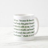 彼が私を青緑のマグ愛するので賛美歌91 コーヒーマグカップ (正面右)