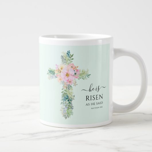 彼が緑の水の色を復活した復活祭 ジャンボコーヒーマグカップ (右)