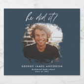 彼が脚本を書いたのは写真卒業党ネイビー・ブルー スパークリングワインラベル (シングルラベル)