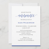 彼が脚本モダンの男の写真卒業 案内状 (裏面)