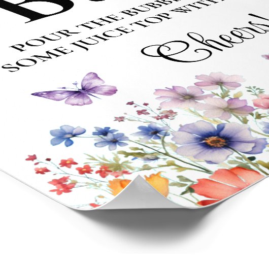 彼が蝶与えブライダルシャワーミモサバー徴候 ポスター (角)