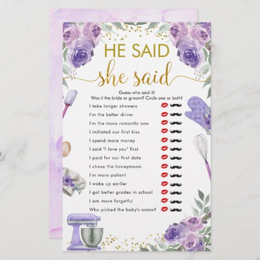 彼が言ったキッチンは紫のストック (正面/裏面)