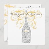 彼が質問シャンパン招待状 招待状 (正面/裏面)