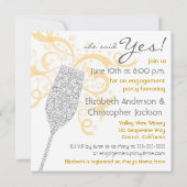 彼が質問シャンパン招待状 招待状 (裏面)