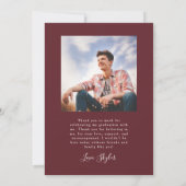 彼が赤アーチ卒業発表をした 招待状 (裏面)