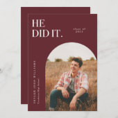 彼が赤アーチ卒業発表をした 招待状 (正面/裏面)