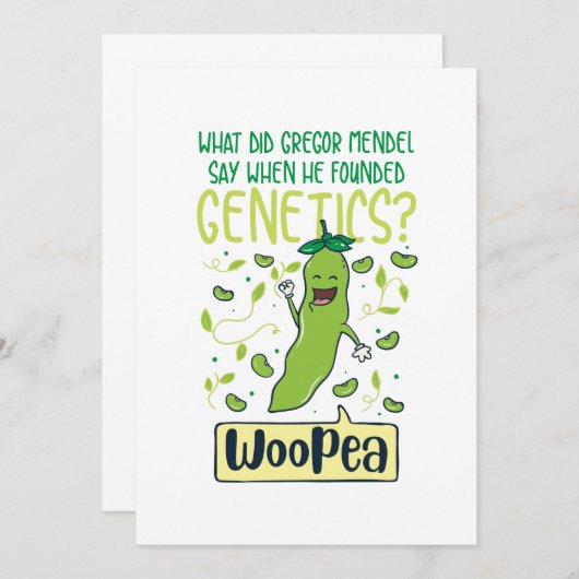 彼が遺伝をいつ創設したかグレゴール・ヨハン・メンデルをした言うために何が サンキューカード (正面/裏面)