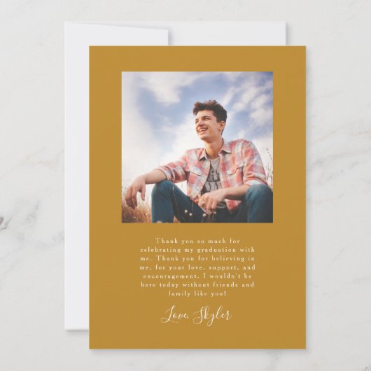 彼が黄色のアーチ卒業発表をした 招待状 (裏面)