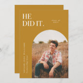 彼が黄色のアーチ卒業発表をした 招待状 (正面/裏面)