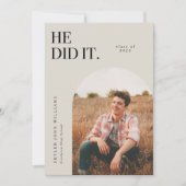 彼がAsh Archの卒業発表を行った 招待状 (正面)