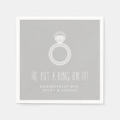彼がItにリングや輪を付ける婚約パーティ スタンダードカクテルナプキン (正面)