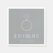 彼がItにリングや輪を付ける婚約パーティ スタンダードカクテルナプキン (正面)