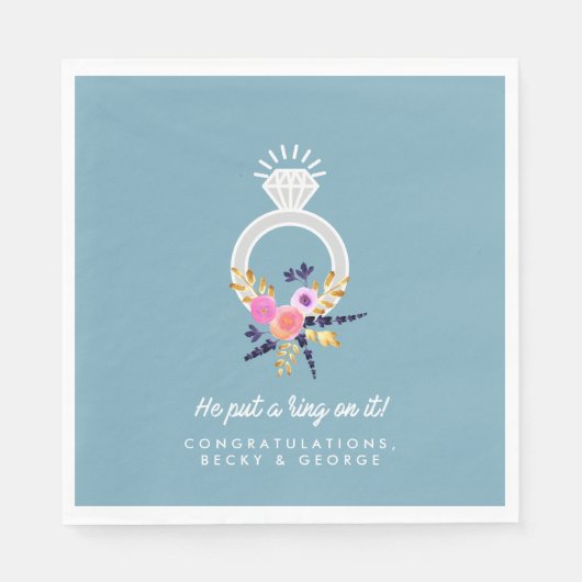 彼がItにリングや輪を付ける婚約パーティ スタンダードランチョンナプキン (正面)