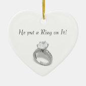 彼がItにリングや輪を置く/日付を保存 セラミックオーナメント (正面)