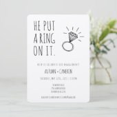 彼がItリングや輪婚約招待状 招待状 (スタンド正面)