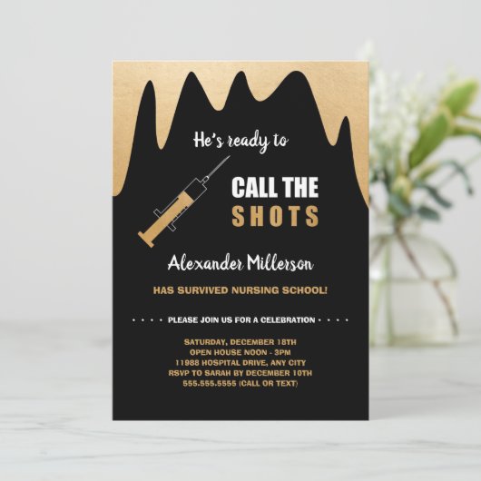 彼がShotsを呼ぶ準備ができてナース卒業 招待状 (スタンド正面)