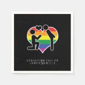 彼がYesのMr.とMr.プロポーザルゲイ結婚の スタンダードカクテルナプキン (正面)